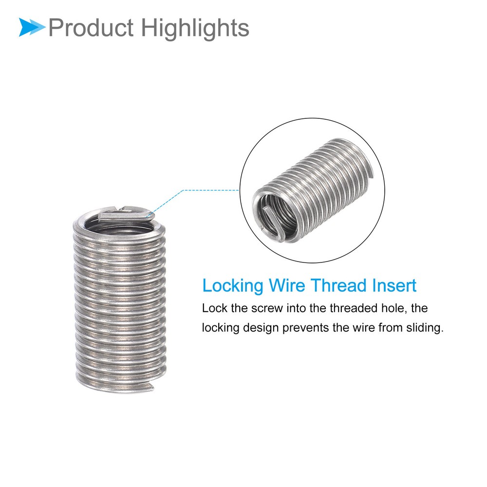 10pcs 3/8-16 UNC 3.0D Wire Thread Repair Insert Helical Type Coiled