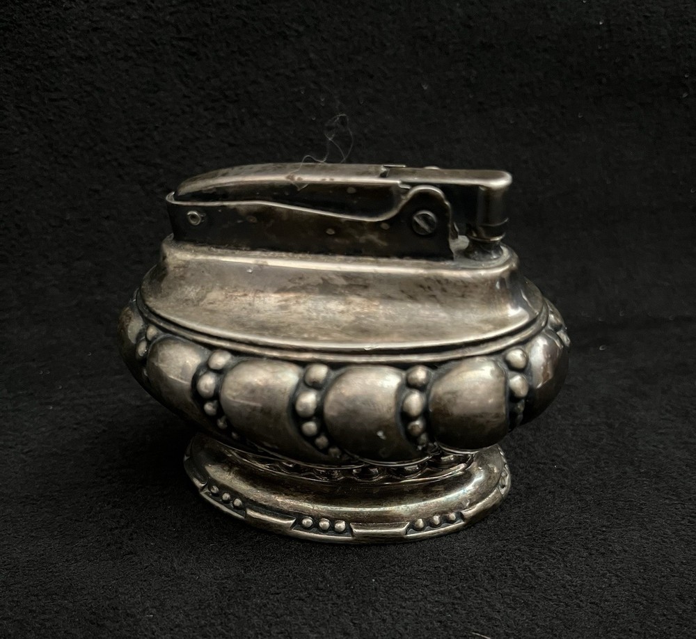 Vintage Silver Plate Ronson CROWN Table Cigarette Lighter Untested