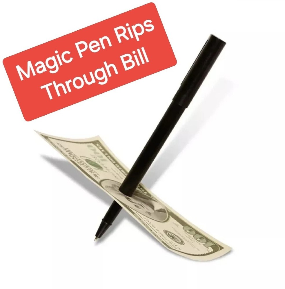 Pen Through Dollar Bill - Visual Magic Trick - Street Magician's Prop