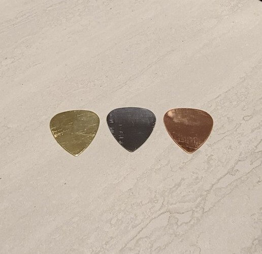 Handmade  Steel Brass And Copper Guitar Pick 3 Pcs Set