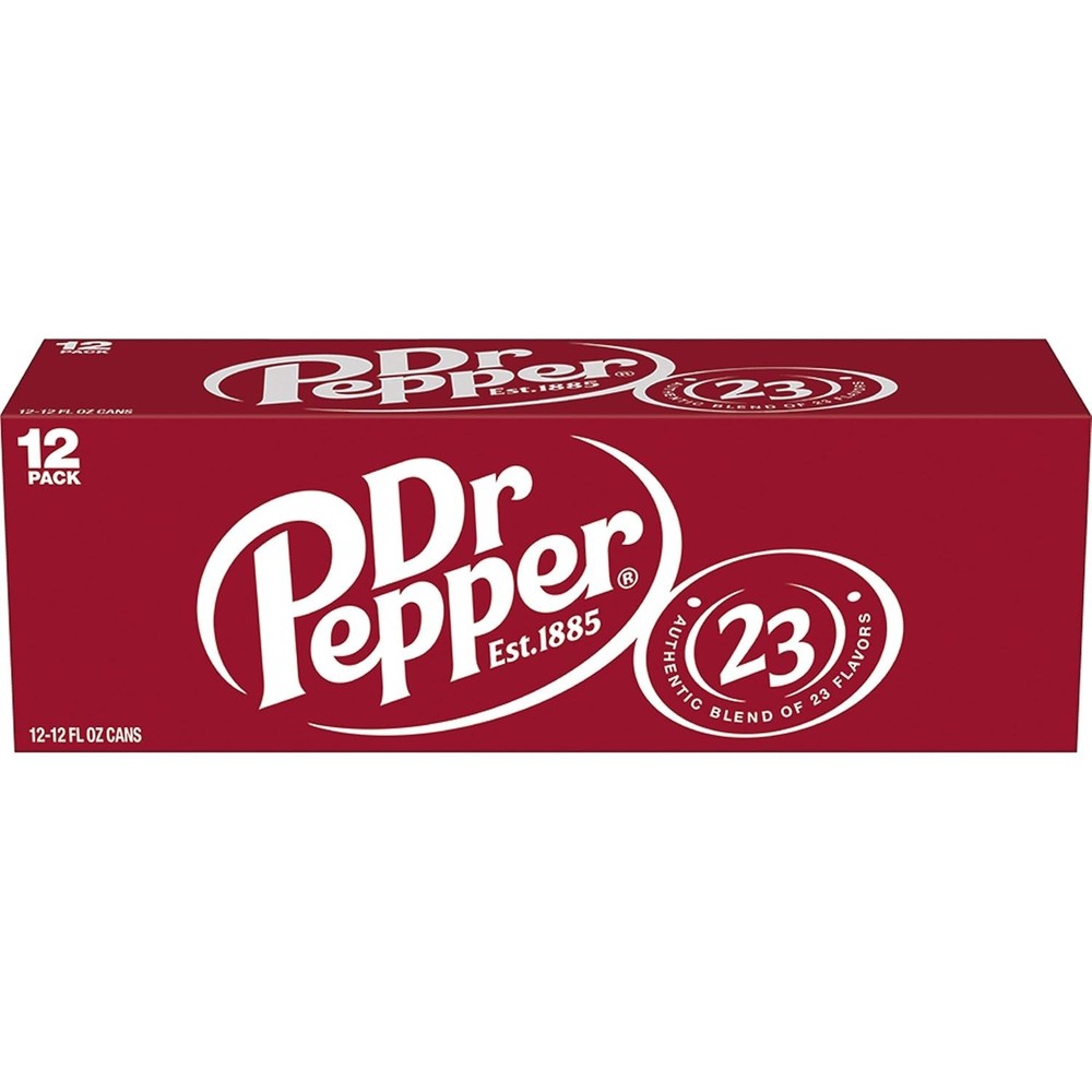 Dr Pepper Soda Pop, 12 fl oz, 12 Pack Cans