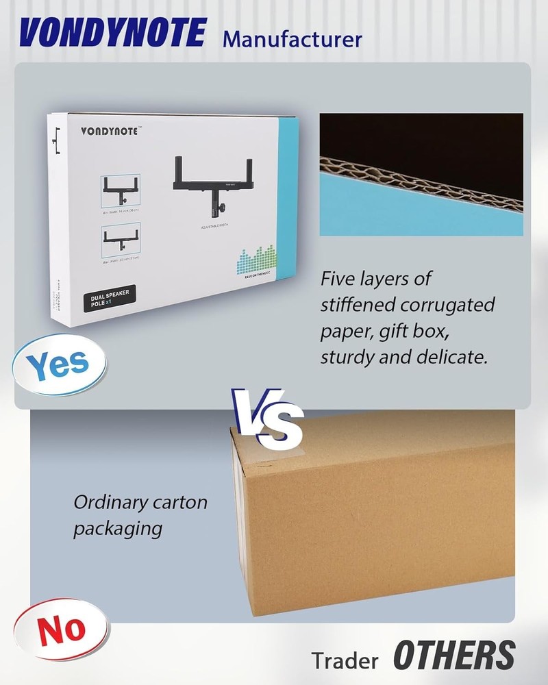 Dual Speaker Mount Bar Mounting Fork Bracket Speaker Pole Width Adjustable