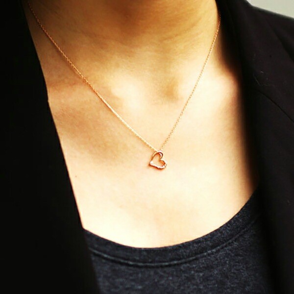 Dr MONROE Sync Note K10 Gold Open Heart Necklace with Chain