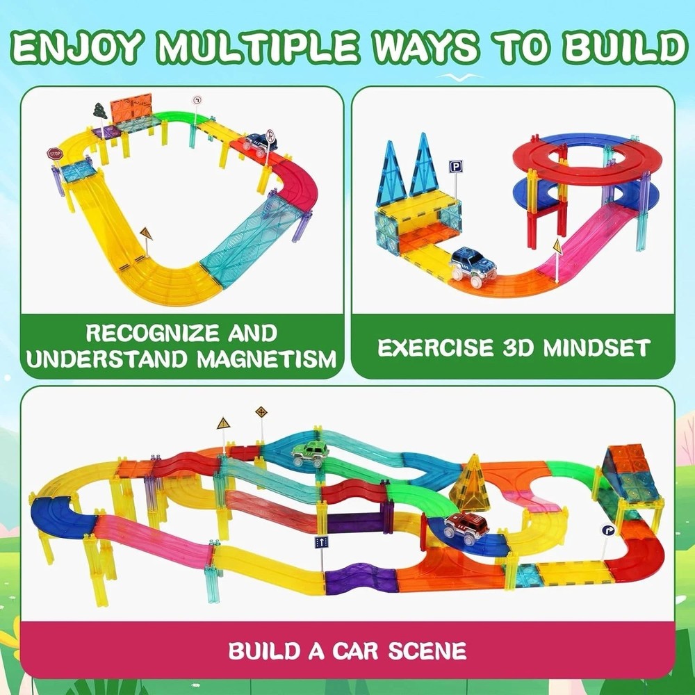 Magnetic Traffic Fantasy, Crazy 3D Brain Development Magic Construction Blocks