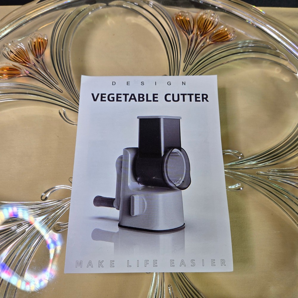 Rotary Cheese Grater, 3 in 1 Multi-Function Mandoline Vegetable Shredder, Slicer