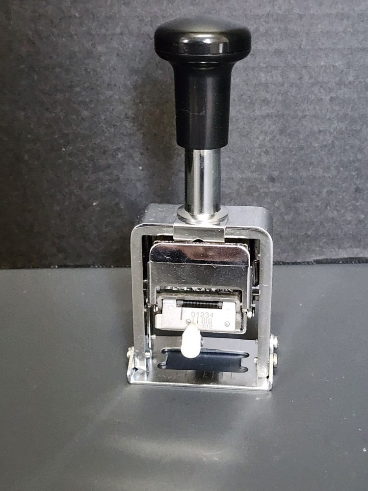 Rogers Automatic Numbering Machine Stamp Self Inking 6 Brass Wheels Stamp ONLY