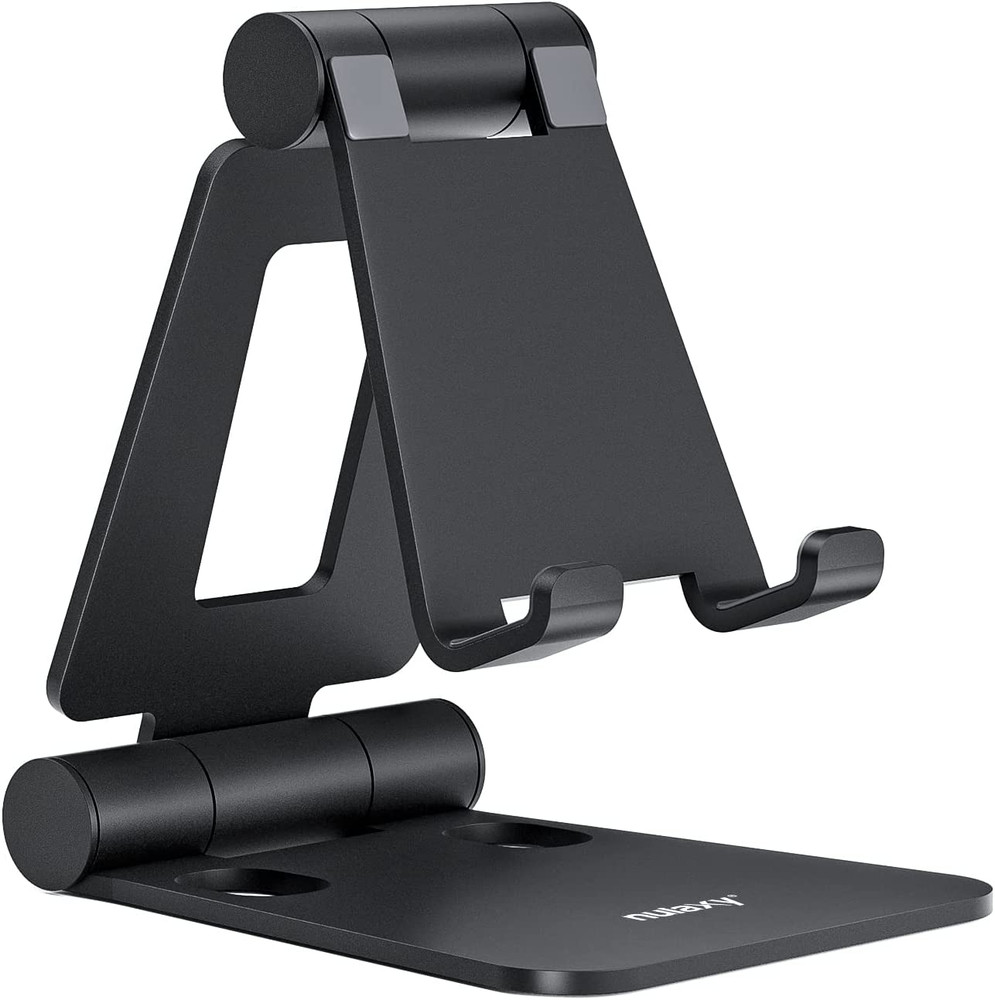Dual Folding Cell Phone Stand, Fully Adjustable Foldable Desktop Phone Holder