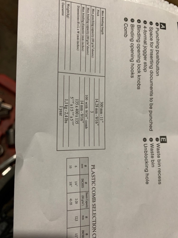 Binding Machine Manual Pushbutton Punch