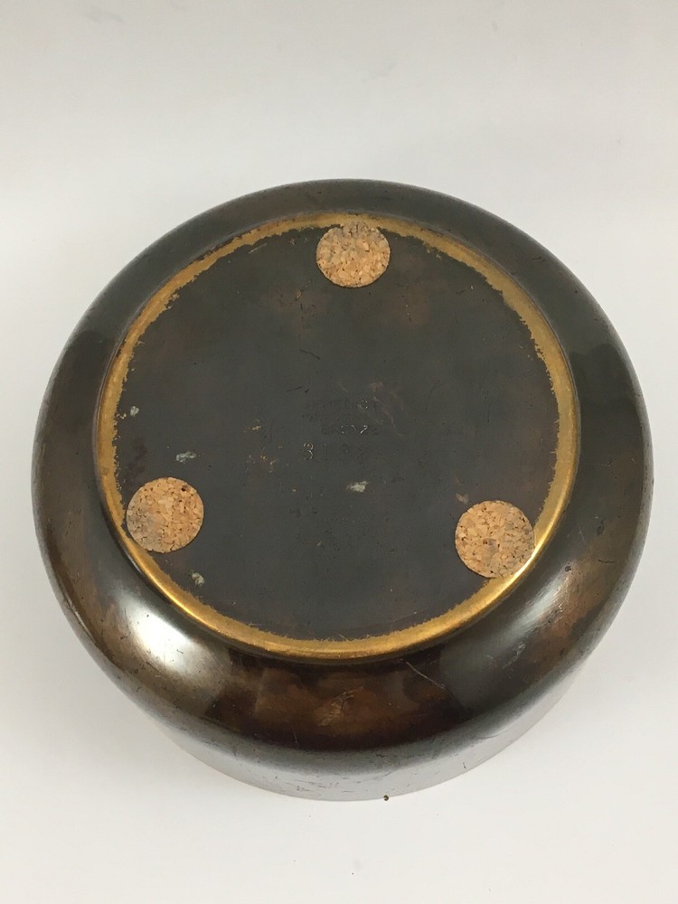 Benedict Maya Bronze Jar with Bakelite Handle Lidded Vintage Trinket Box