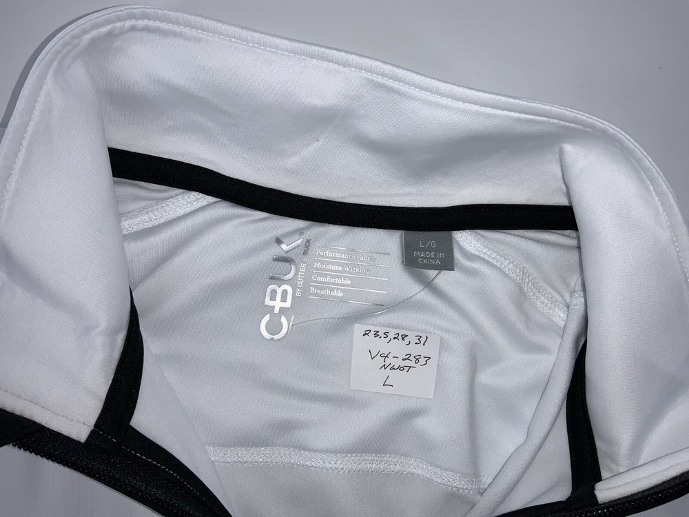 NEW C-Buk 1/4 Zip Golf Pullover L Men White Polyester Spandex YGI V4-283