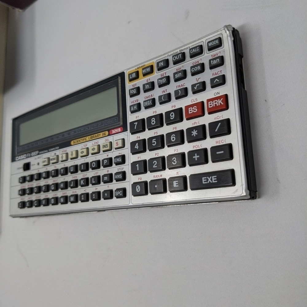 CASIO FX-880P Personal Computer Calculator 116 lib 32k Basic - Works (Vintage)