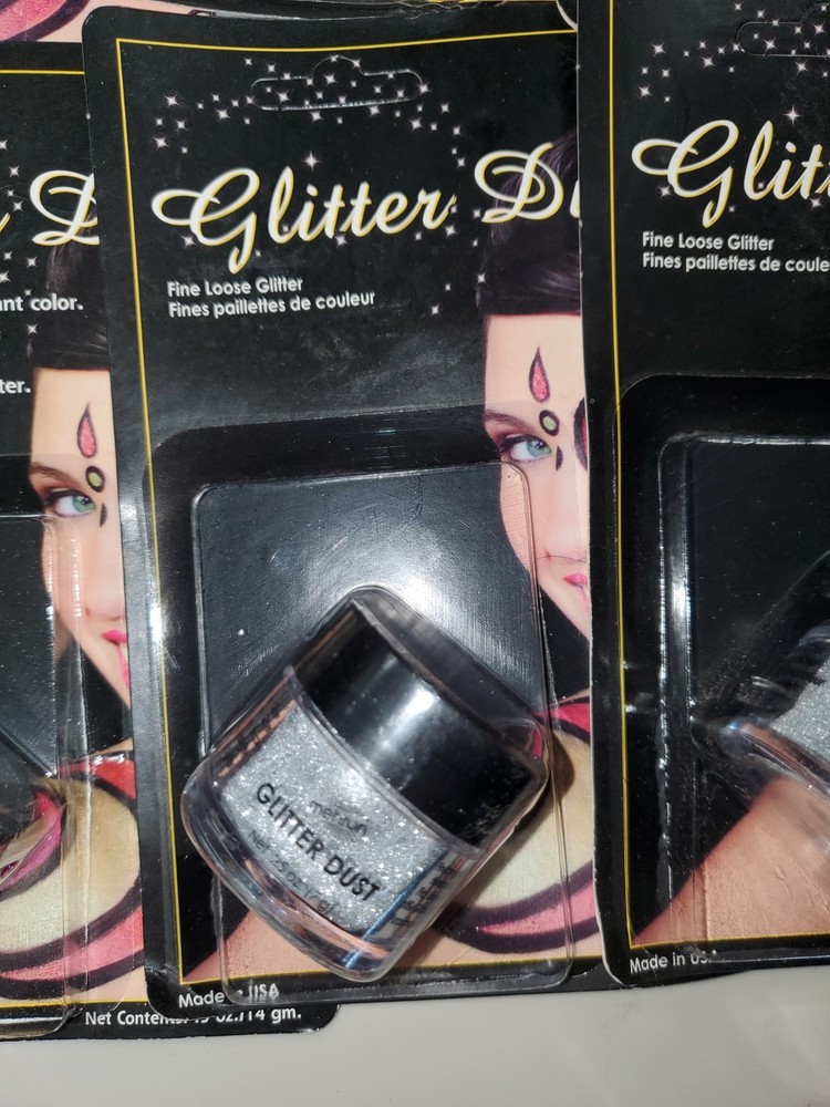 MEHRON MAKEUP GLITTER DUST GOLD SILVER AND WHITE