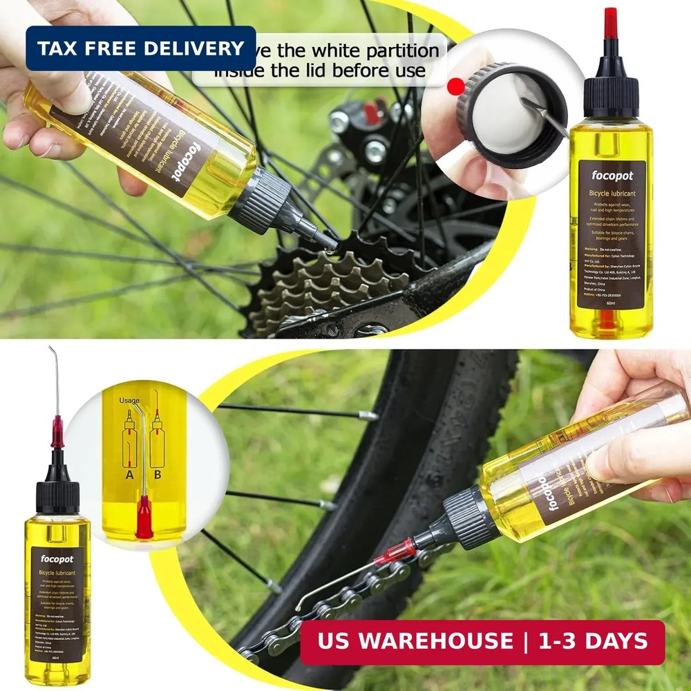 focopot Bike Chain Cleaner Kit Including Chain Oil Lubricant,Bike Chain Degrease