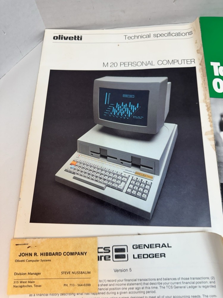 olivetti m20 personal computer manual booklets as pictured