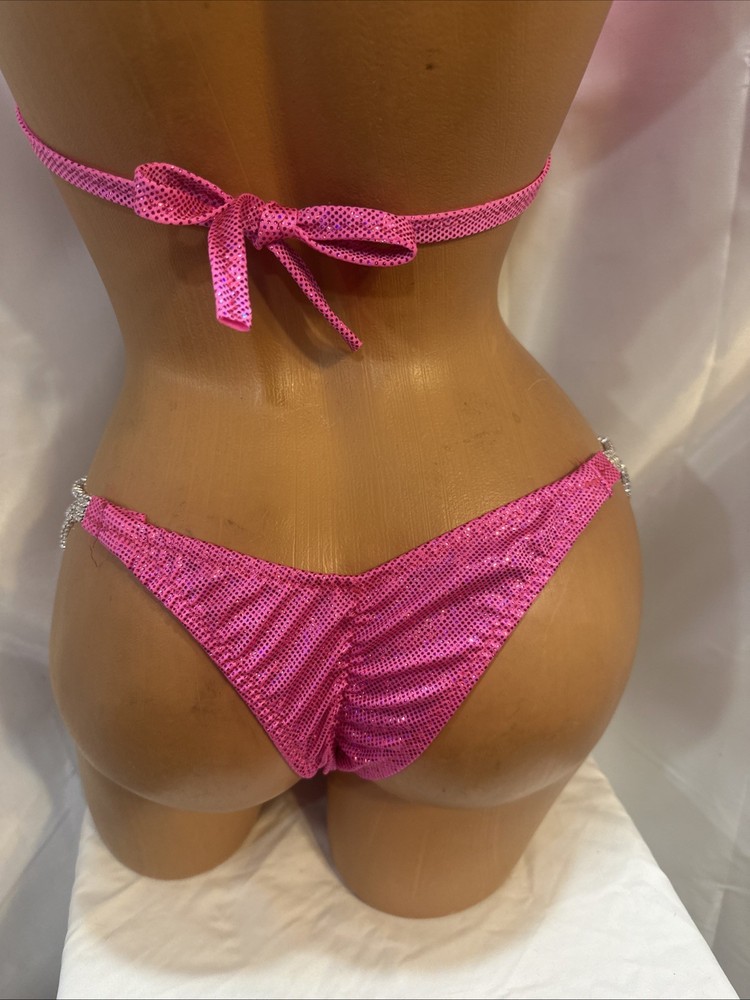 competition bikini suit Pink Hologram 34D CUP SIZE SMALL
