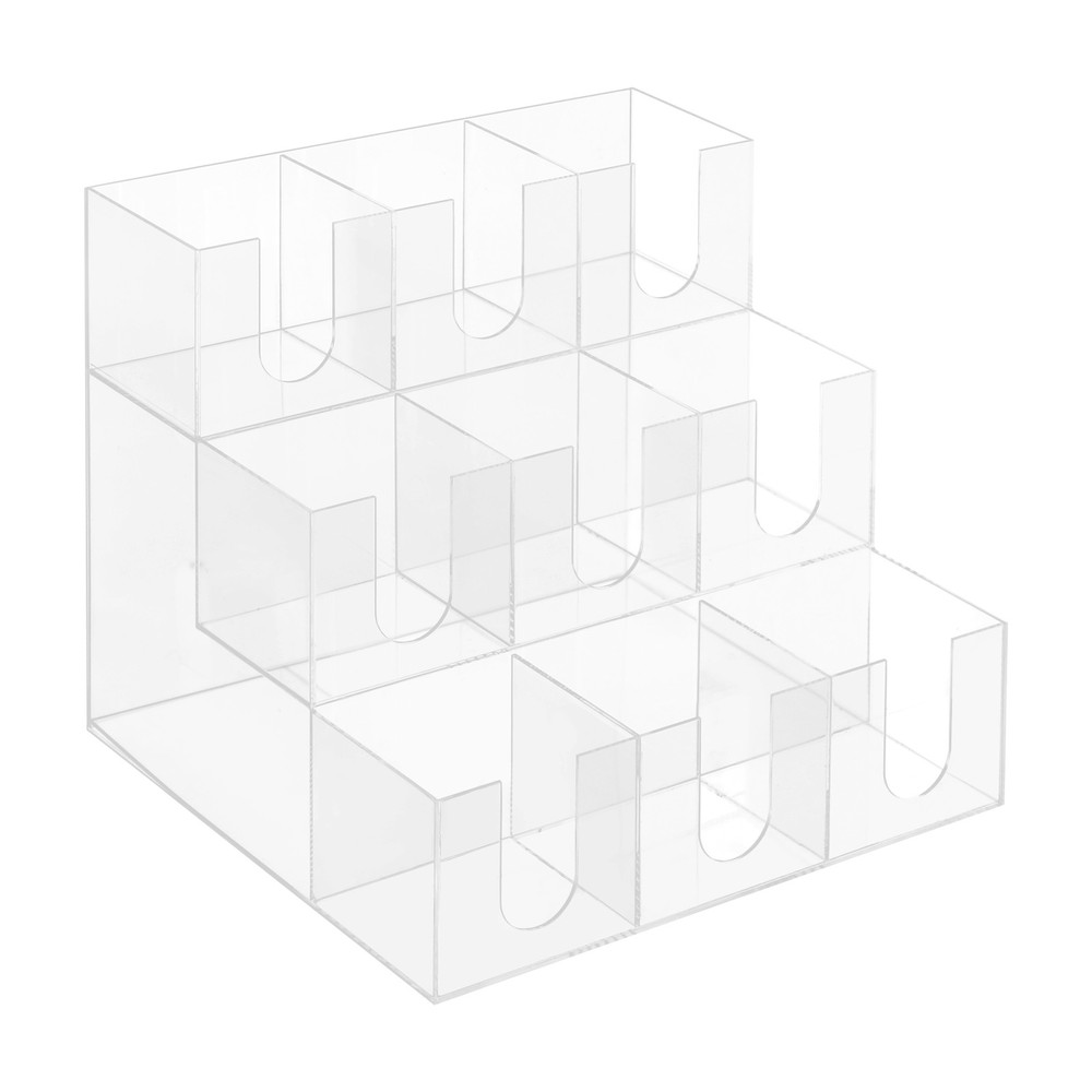 Acylic 9 Compartments Coffee Cup Holder Counter Top Disposable Cups Organizer