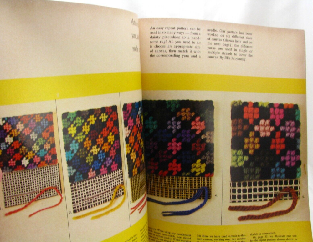 Vintage McCalls Needlepoint Beginners Step by Step 1972 Patterns Stitches Design