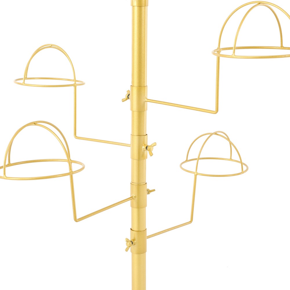 Freestanding Hat Display Rack with Adjustable Hooks & Lockable Wheels