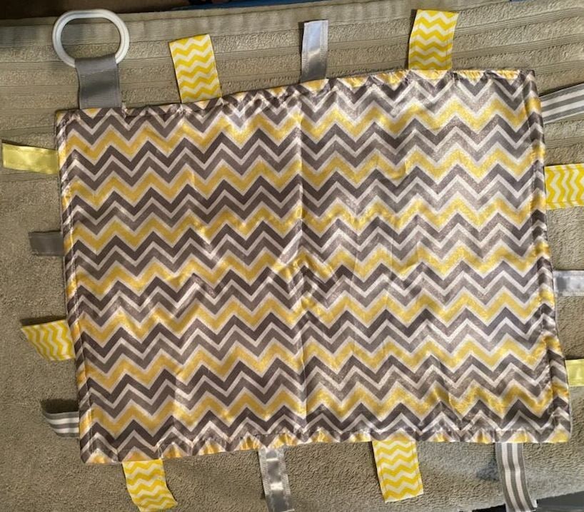 Baby Jack Blanket Security Yellow Gray Pattern