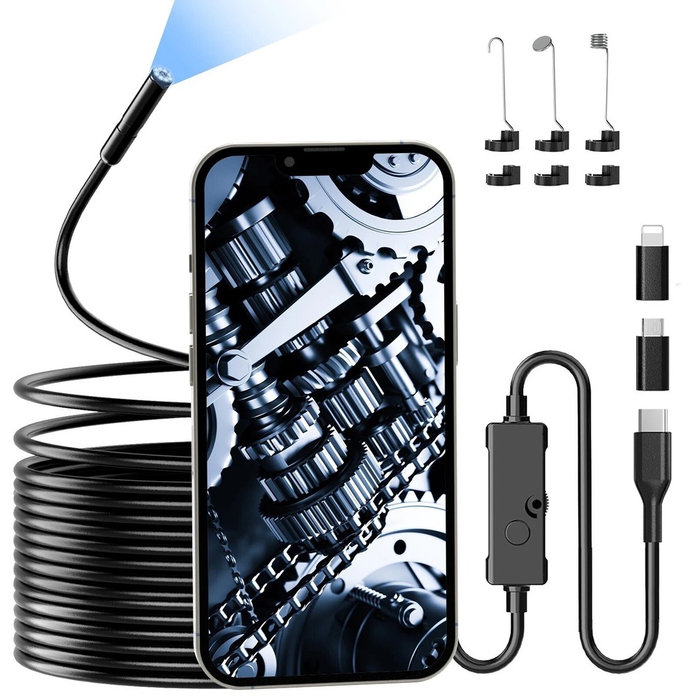 Endoscope Camera with Light,1920P HD Borescope Camera for iOS , Android16.4FT