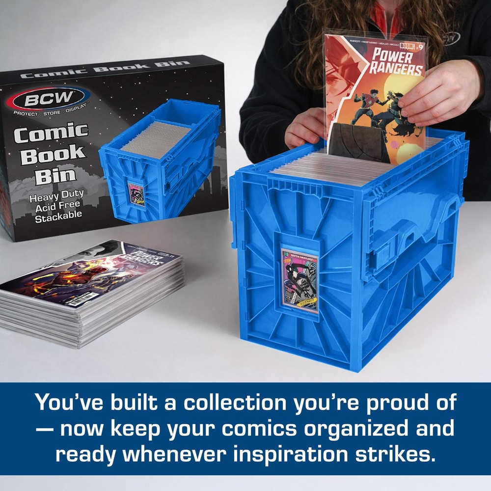 Short Comic Book Bin | Holds 150 Comics | Stackable Plastic Storage | Acid-Fr...