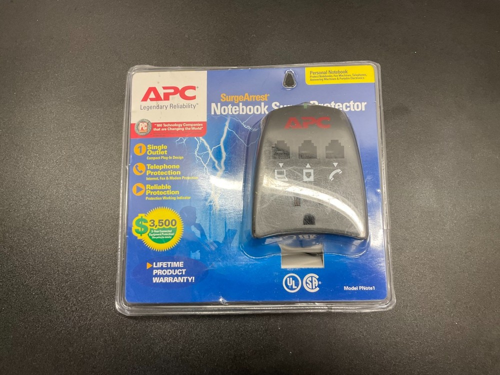 APC SurgeArrest Notebook Surge Protector PNote1 Single Outlet Phone Protection