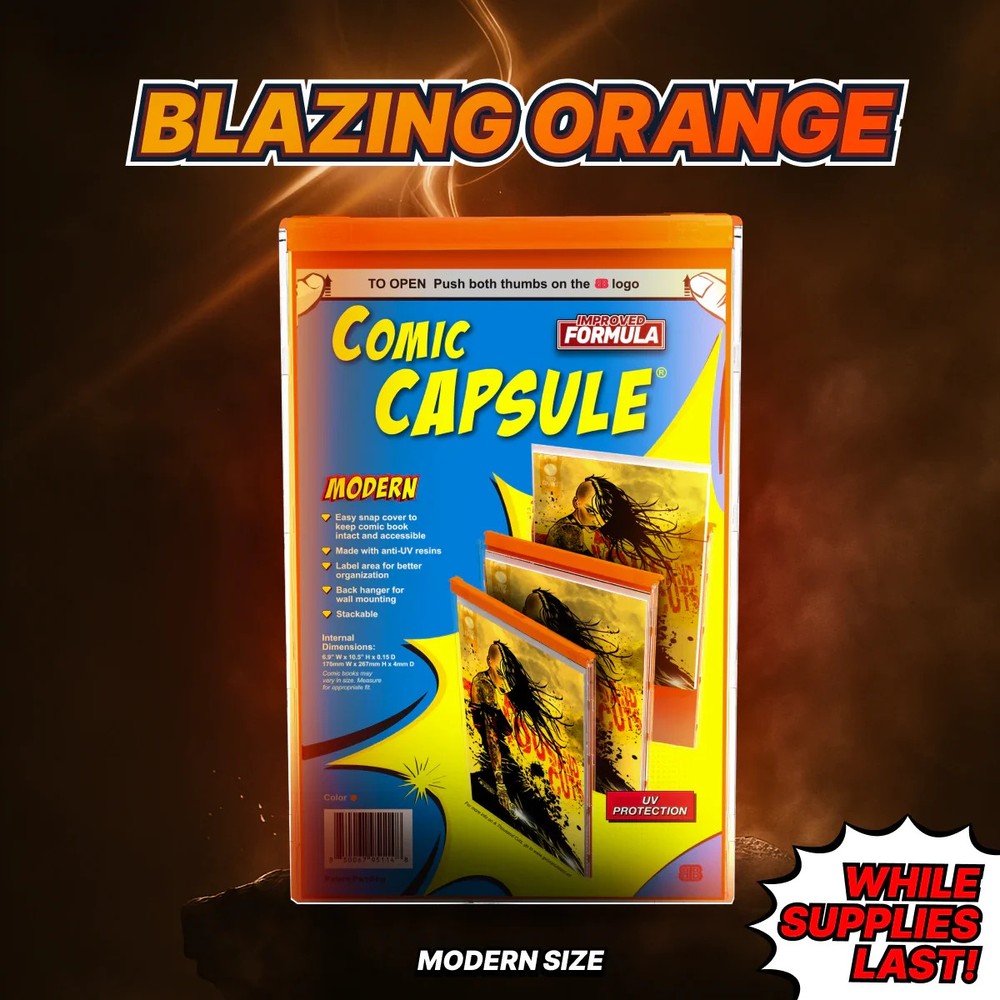 5-Pack Orange Comic Capsule MODERN Size UV-Resistant Hard Display Case