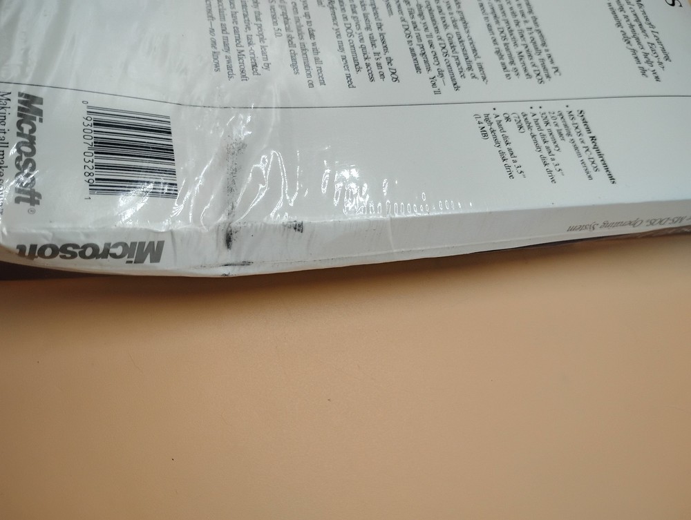 Microsoft Learning DOS 3.5" Disk Version Sealed Software NEW vintage 1991