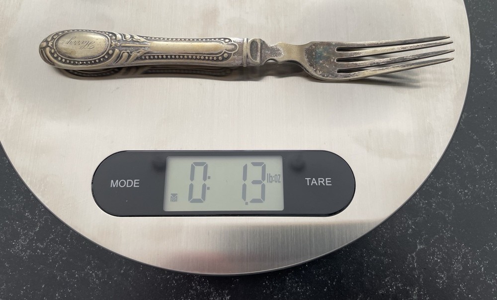 Antique Silver Plate Personalized Fork “Harry” 6.5”