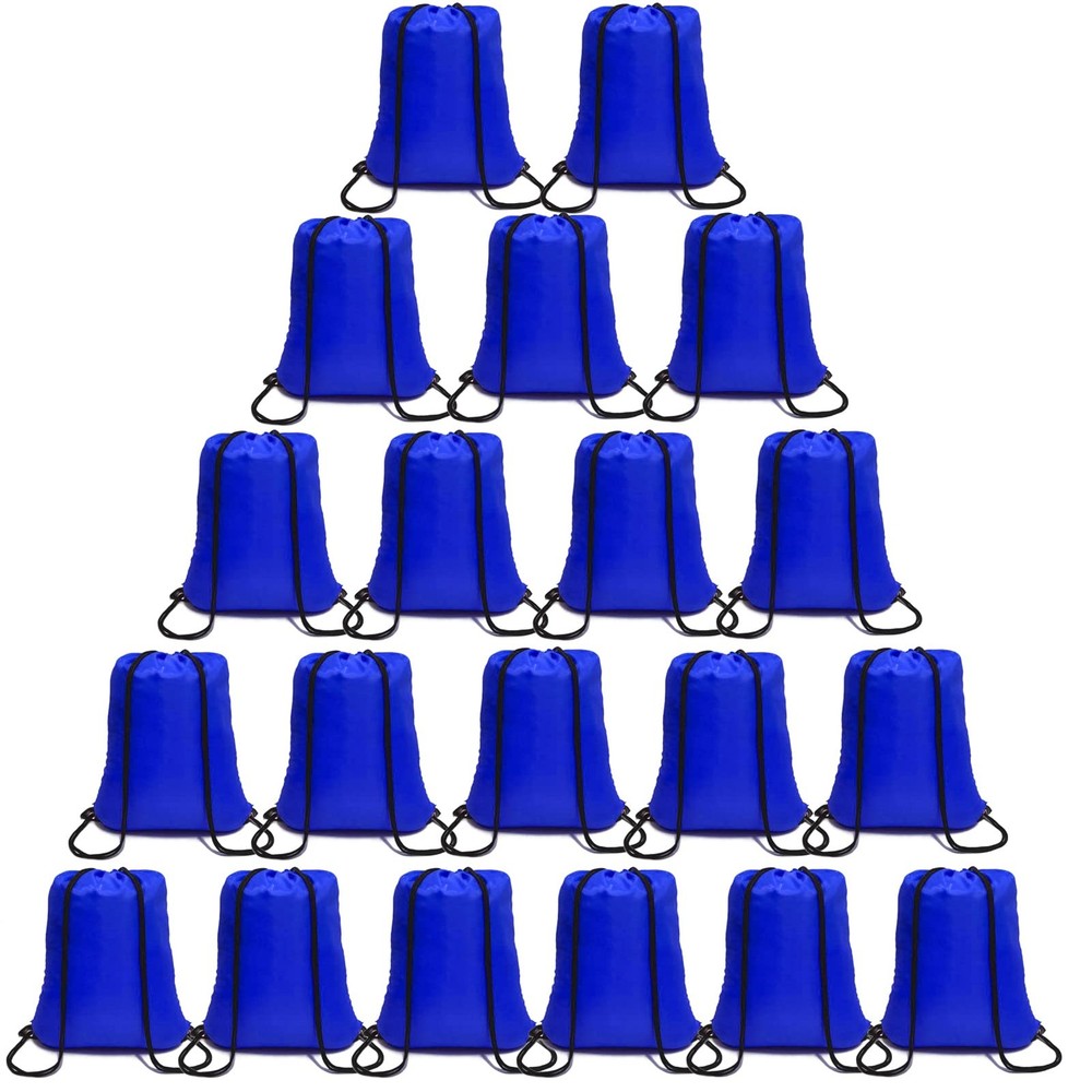 CAIHONG 100 Pack Drawstring Backpack Royal Blue-100Pack, Blue-100pack