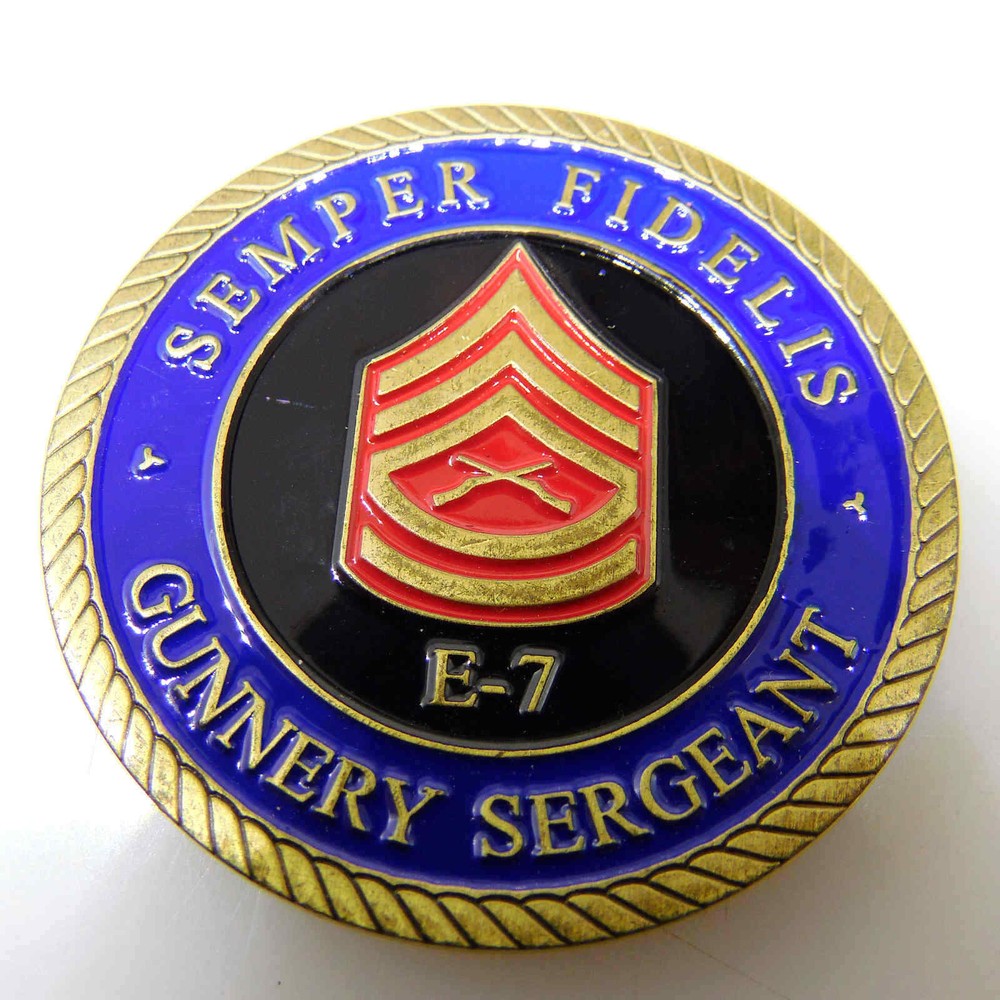 UNITED STATES MARINE CORPS GUNNERY SERGEANT E-7 CHALLENGE COIN