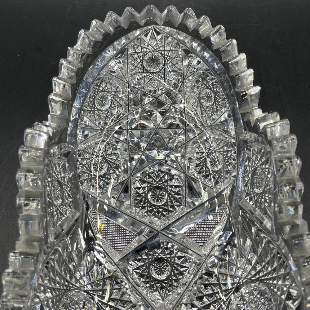 Heavy Glass Sawtooth Celery Dish