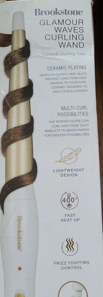 glamour waves conical curling wand by brookstone