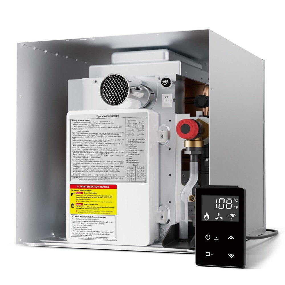 ORBEK 60,000 BTU RV Tankless Water Heater w/18x18" DOOR Compatible with all RVs