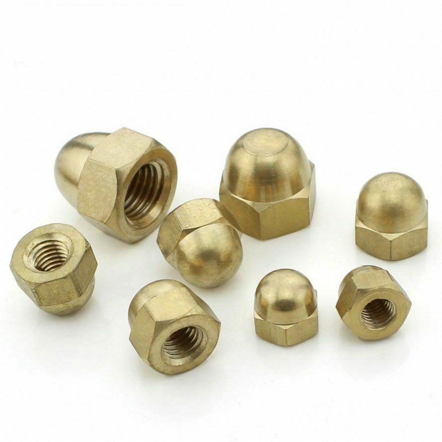 Brass Solid Hex Cap Nuts Hex Acorn Nut M3 M4 M5 M6 M8 M10 M12 M14 M16 Select