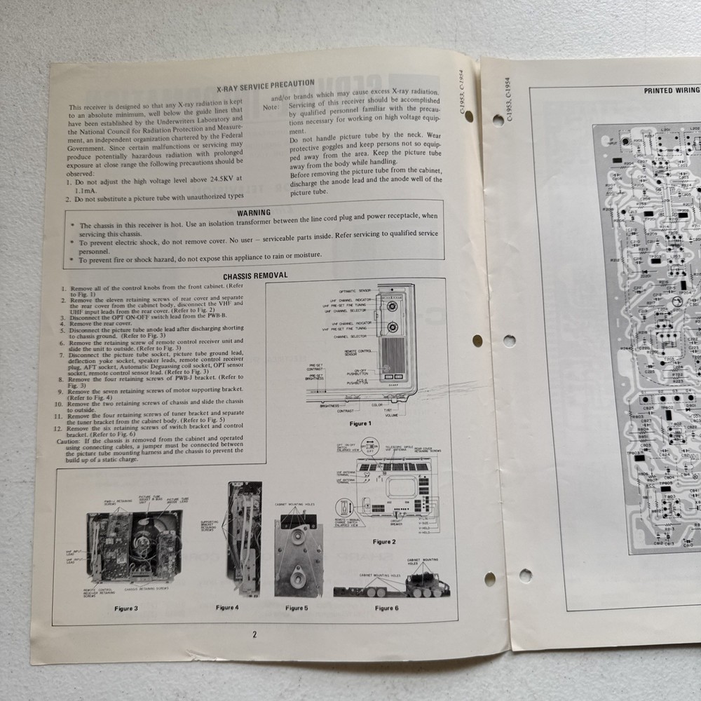 Sharp Electronics Color Television Models C-1953 & C-1954 Service Information