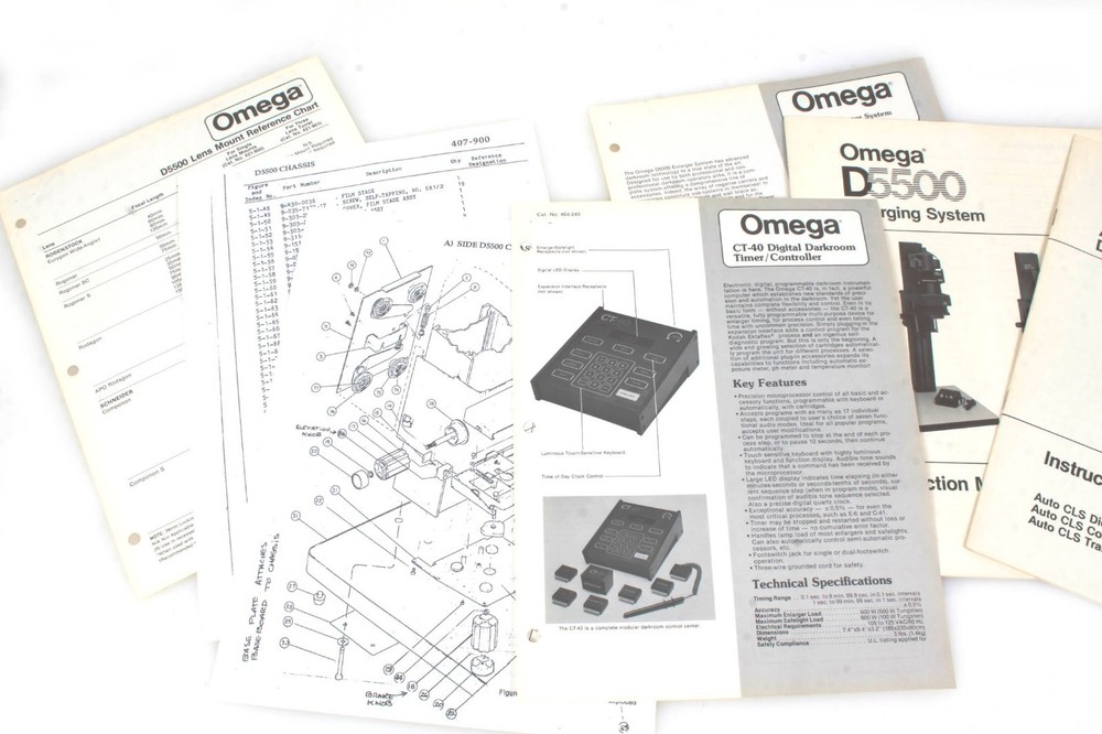 Omega D5500 Enlarging System Instruction Manuals