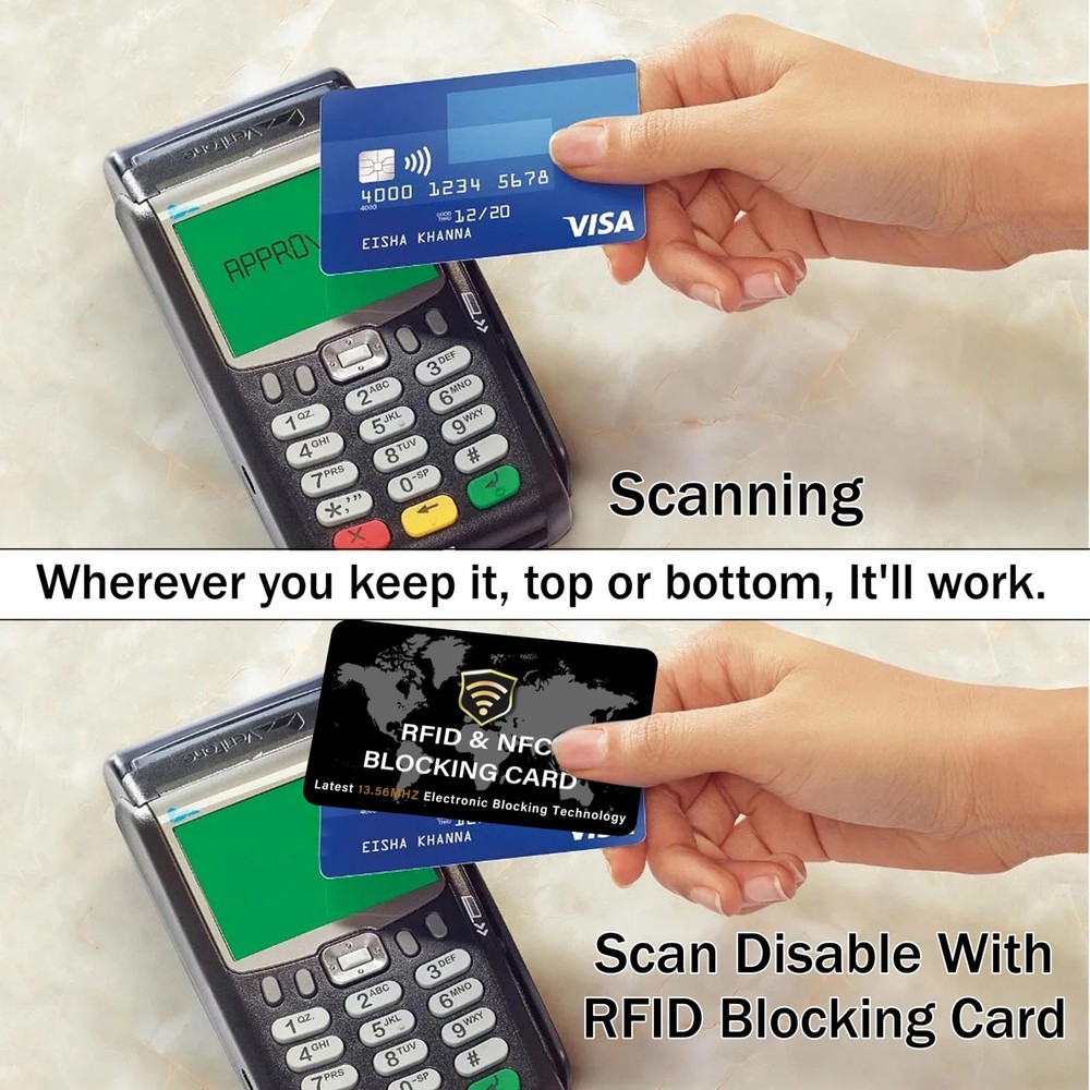 SaiTech IT 5 Pack RFID Blocking Card NFC Contactless 5 Black, Black