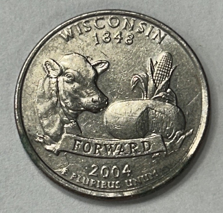 2004 D Extra Leaf High Wisconsin State Quarter Error Coin