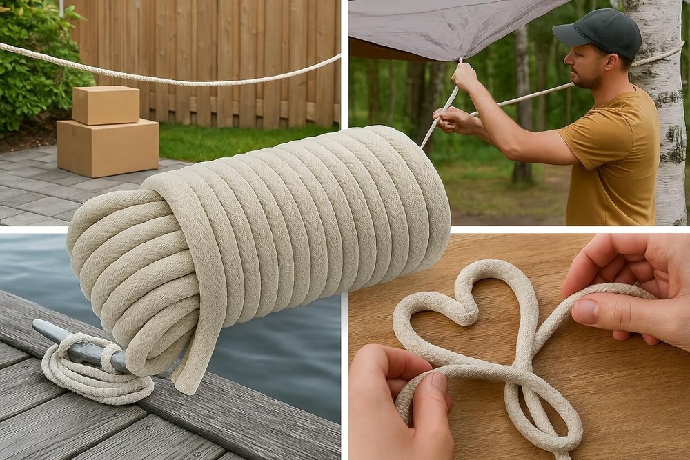 100 Ft Heavy Duty Braided Rope Clothesline, Multi-Purpose, Durable