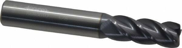 Accupro 3/8" Diam 4 Flute Single End Solid Carbide 0.045" Corner Radius End M...