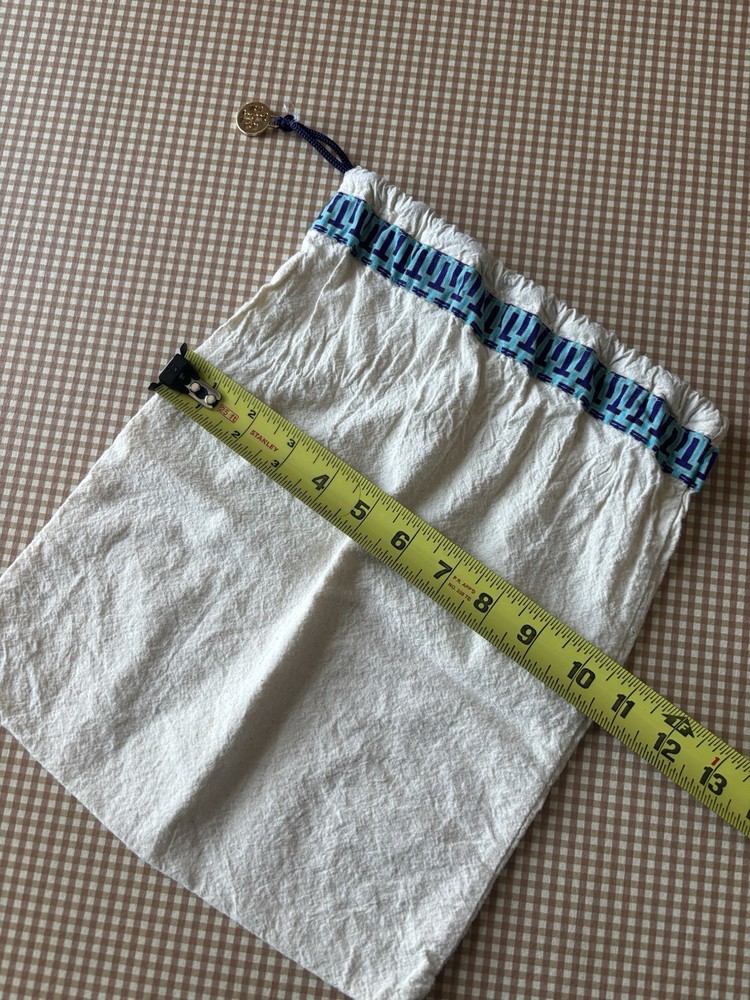 Tory Burch Dust Bag Medium Cotton Canvas Drawstring Storage Logo Charm