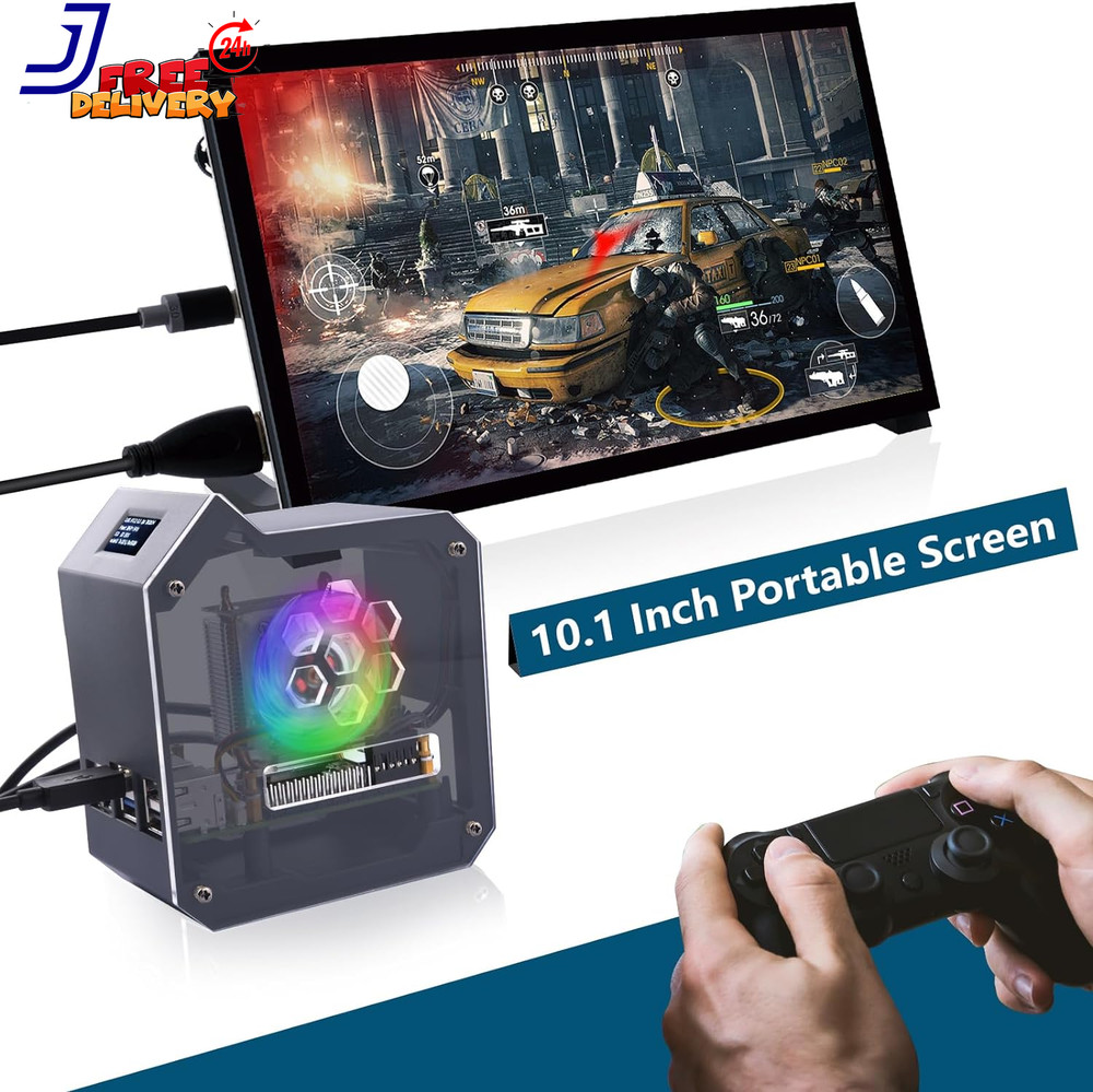 Mini Tower Kit for Raspberry Pi 5, Case with ICE Tower Cooler 0.96'' OLED Module