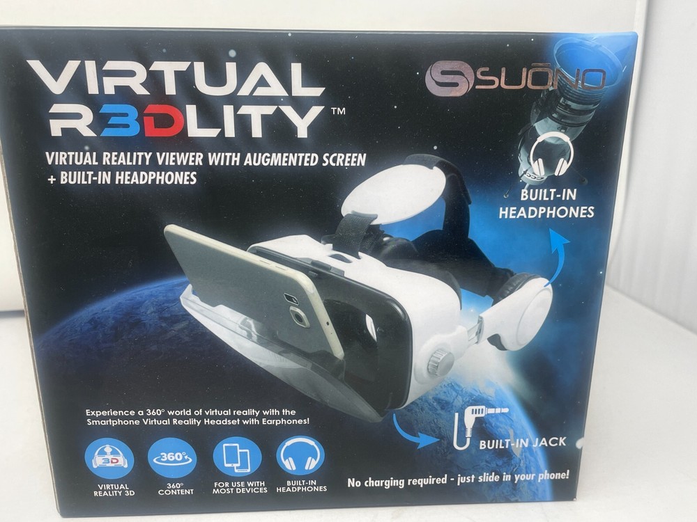 New Suono VR Virtual Reality Headset Augmented Screen Headphone Apple Android