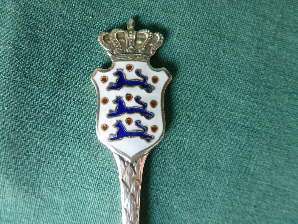 B K Sterling Denmark Souvenir Spoon 4 3/8"