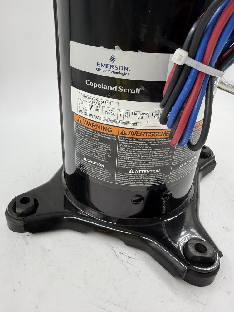 COPELAND SCROLL COMPRESSOR model ZPS40K5E-PFV-130 220v single ph