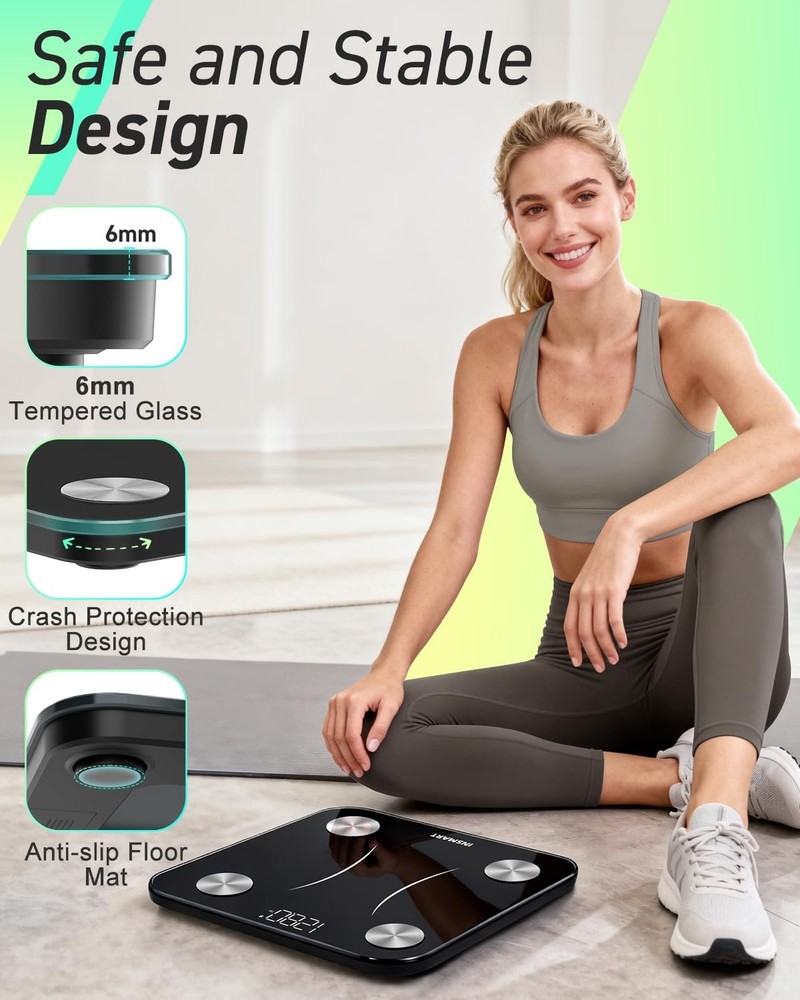 High Accuracy Body Composition Scale with Bluetooth Sync & LED Display - 400 lbs