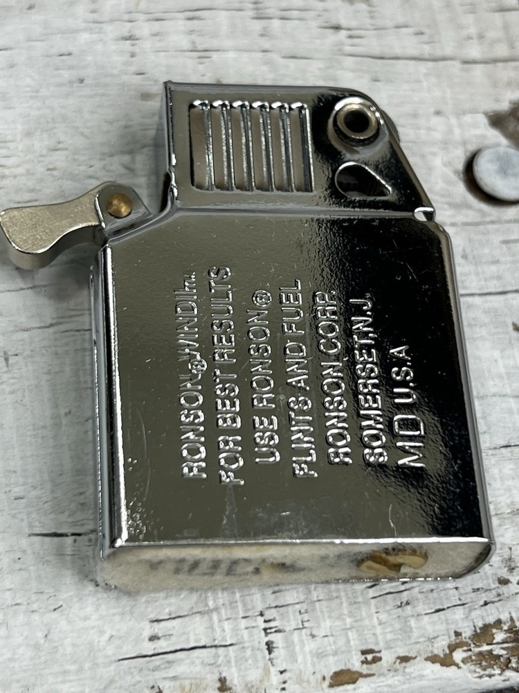 Ronson Wind II Shiny Chrome Windproof Lighter Sparks AS-IS Used Untested Scratch