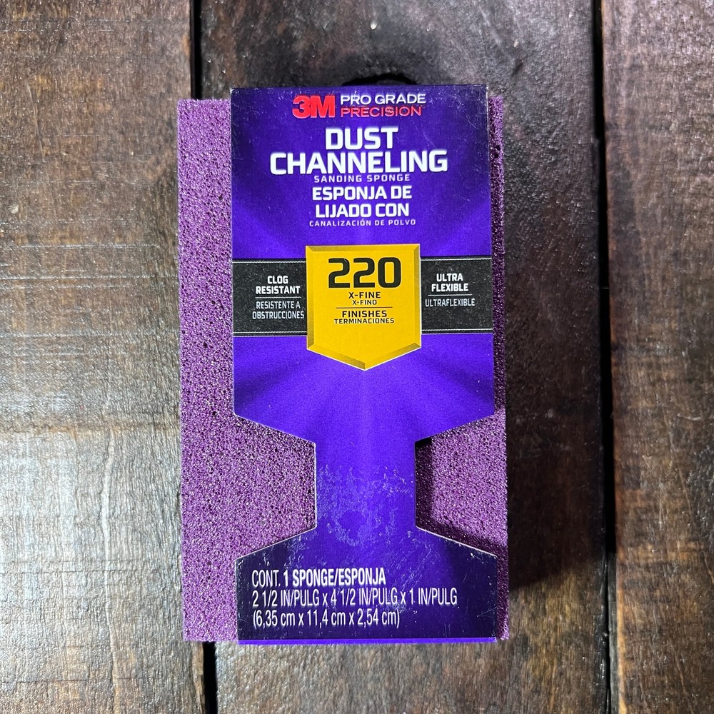 3M 220 Grit Dust Channeling Sanding Sponge