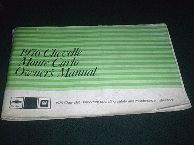 1976 CHEVROLET CHEVELLE & MONTE CARLO OWNERS MANUAL